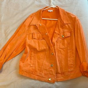 Oversized Orange Denim Jacket, Mistress Rocks, Size Small, Worn Once